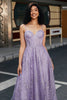 Load image into Gallery viewer, Princess A Line Spaghetti Straps Corset Prom Dress with Beading