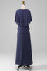 Load image into Gallery viewer, Sheath/Column Scoop Tea-Length Stormy Chiffon Mother of the Bride Dress