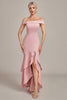 Load image into Gallery viewer, Pink Mermaid Asymmetrical Ruffled Mother of the Bride Dress
