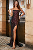 Load image into Gallery viewer, Sparkly Black Spaghetti Straps Sequins Mermaid Prom Dress with Slit