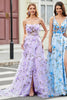 Load image into Gallery viewer, Gorgeous A Line Spaghetti Straps Lilac Long Prom Dress with 3D Flowers