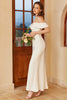 Load image into Gallery viewer, Simple Off the Shoulder Boho Wedding Dress