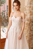 Appliques Tulle Halter Wedding Dress