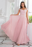 Pink Beaded Chiffon Mother of the Bride Dress