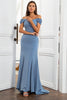 Load image into Gallery viewer, Mermaid Grey Blue Mother of the Bride Dress
