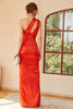 Load image into Gallery viewer, Orange One Shoulder Cut Out Long Prom Dress