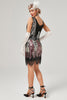 Load image into Gallery viewer, Black and Red Short Sequins 1920s Dress