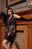 Load image into Gallery viewer, Black &amp; Red Short Sequined 1920s Flapper Dress