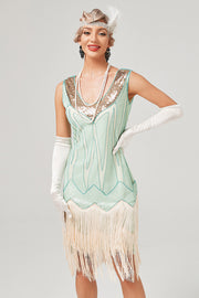 Sequins Green Short 1920s Gatsby Dress