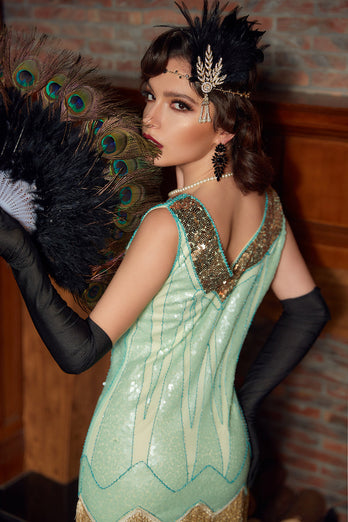 Sequined Green Short 1920s Party Dress
