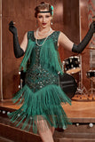 Plus Size Champagne Gatsby 1920s Flapper Dress with Sequins and Fringes