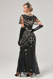 Ivory Sequins Long 1920s Flapper Dress