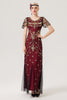Load image into Gallery viewer, Black Blush Sequins Long 1920s Dress