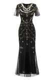 Sequins Black Long 1920s Dress