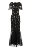 Sequins Black Long 1920s Dress