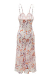 White Purple Flower Print Summer Dress