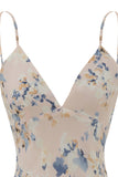 White Purple Flower Print Summer Dress