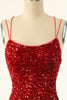 Load image into Gallery viewer, Red Sequins Tight Short Graduation Dress