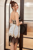 Load image into Gallery viewer, White Sequin Fringes Fitted Graduation Dress