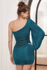 Load image into Gallery viewer, One Shoulder Velvet Cocktail Dress