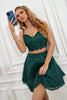 Load image into Gallery viewer, Two Piece Spaghetti Straps Royal Blue Short Graduation Dress