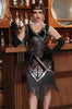 Load image into Gallery viewer, Silver Sequin V-neck 1920s Dress with Fringes