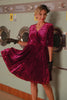 Load image into Gallery viewer, Long Sleeves Vintage Velvet Dress