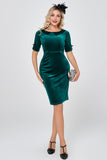 Dark Green Bodycon Velvet Dress