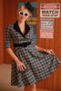Load image into Gallery viewer, Green Plaid 1950s Vintage Dress with Belt