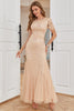 Load image into Gallery viewer, Blush Short Sleeves Sheath Long 1920s Dress