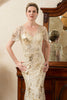 Load image into Gallery viewer, Golden Sparkly Beaded Mermaid Mother of the Bride Dress
