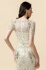 Load image into Gallery viewer, Golden V-Neck Short Sleeves Long 1920s Dress