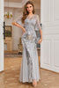 Load image into Gallery viewer, Grey Mermaid Sparkly Beaded Sequins Mother of the Bride Dress