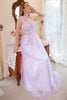 Load image into Gallery viewer, A Line One Shoulder Purple Plus Size Prom Dress with Appliques