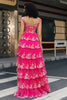 Load image into Gallery viewer, Trendy A Line Off the Shoulder Fuchsia Corset Prom Dress with Split Front