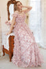 Load image into Gallery viewer, A Line Sweetheart Ivory Red Flower Plus Size Prom Dress