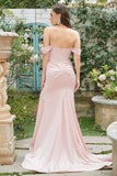 Blush Off The Shoulder Mermaid Prom Dress