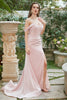 Load image into Gallery viewer, Blush Off The Shoulder Mermaid Prom Dress