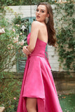 Fuchsia Halter A-Line Prom Dress