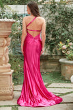 Fuchsia One Shoulder Mermaid Prom Dress