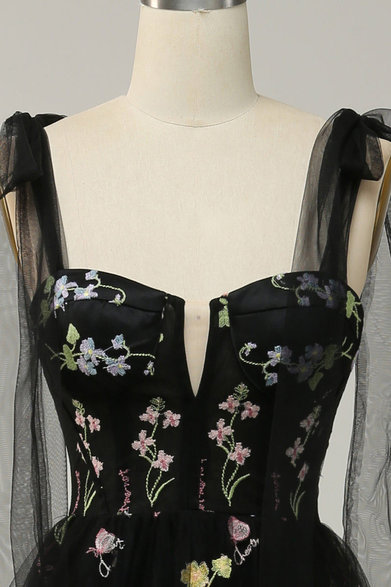 Zapaka Women Lilac Embroidery Corset Long Prom Dress A-Line Formal Party  Dress – Zapaka CA