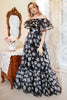 Load image into Gallery viewer, Detachable Strapless Black Flower Off The Shoulder Prom Dress