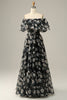 Load image into Gallery viewer, Detachable Strapless Black Flower Off The Shoulder Prom Dress