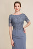 Load image into Gallery viewer, Grey Chiffon Appliques Mother of the Bride Dress