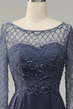 Beading Long Sleeves Mother of the Bride Dress