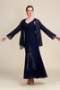 Load image into Gallery viewer, Navy Two Piece Sparkly Beaded Mother of the Bride Dress