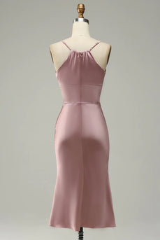 Spaghetti Straps Charmeuse Wedding Guest Dress