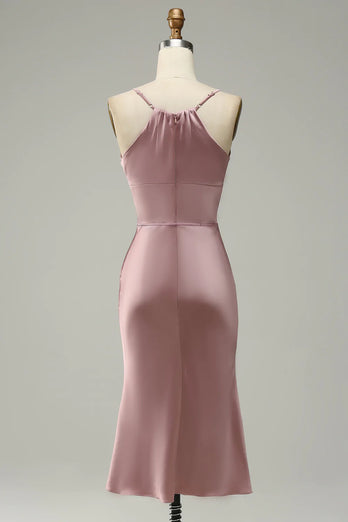 Spaghetti Straps Charmeuse Wedding Guest Dress