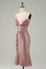 Load image into Gallery viewer, Spaghetti Straps Charmeuse Wedding Guest Dress