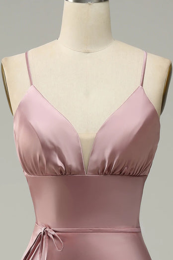 Spaghetti Straps Charmeuse Wedding Guest Dress